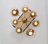 لوستر7 شعله آبشاری دکور هیوا مدل A/231.7 طلایی- طوسی