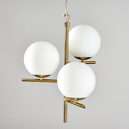 لوستر 3شعله حبابی دکور هیوا مدل A240.3 طلایی