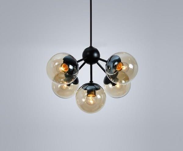 لوستر 5 شعله مدرن دکور هیوا مدل A/247.5 با حباب هی شامپاینی